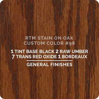 General Finishes RTM Wood Stain Custom Color Color - #98 (ON OAK)