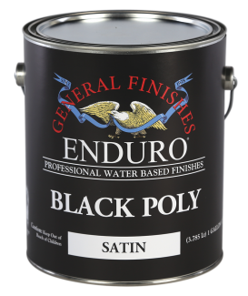 General Finishes Satin Water Based Pigmented Topcoat Enduro Black Poly, Gallon