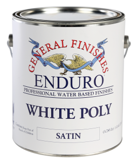 General Finishes Water Based Pigmented Topcoat Enduro White Poly, Gallon, Satin