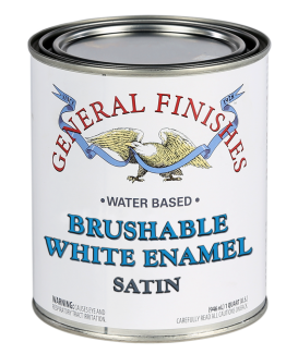 General Finishes Water Based Brushable White Enamel Satin, Quart