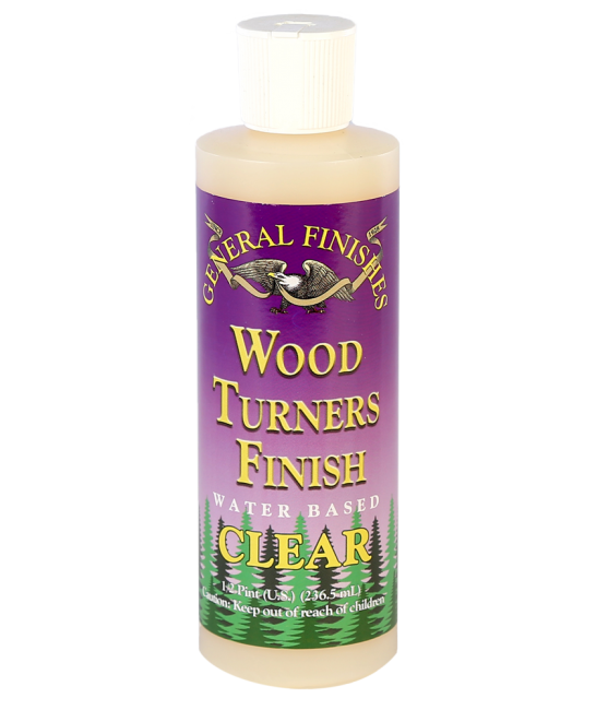 General Finishes Clear Water Based Topcoat Wood Turner's Finish, 1/2 Pint Bottle