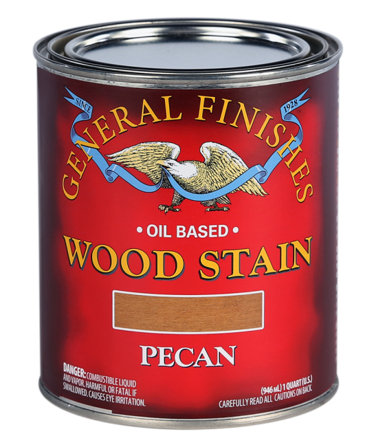 General Finishes Liquid Oil Based Wood Stain, Pecan, Quart